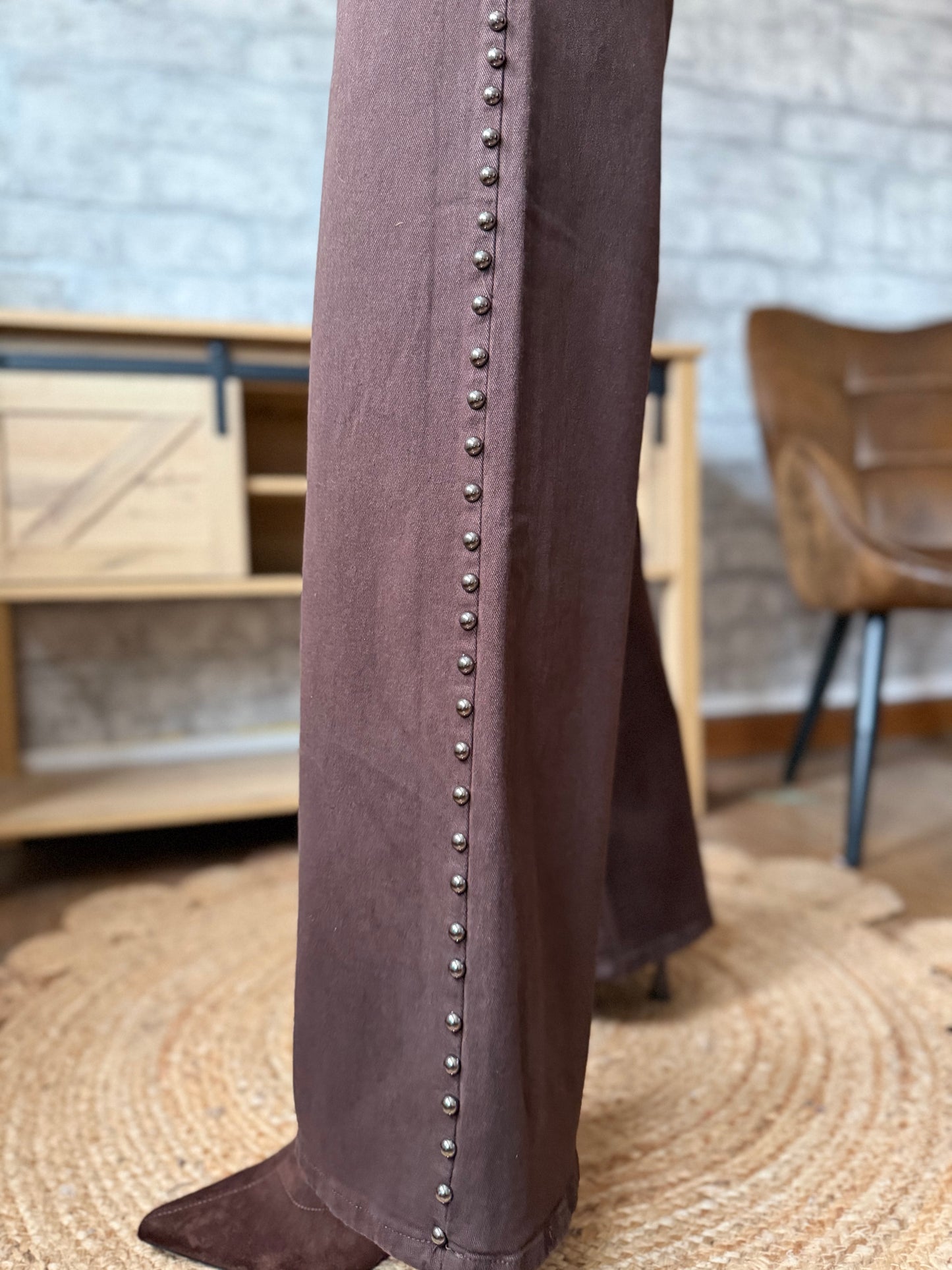 Jean's Wide Chocolat clou