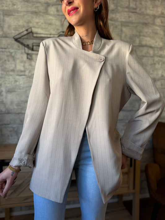 Blazer Asymétrique Ligne Taupe