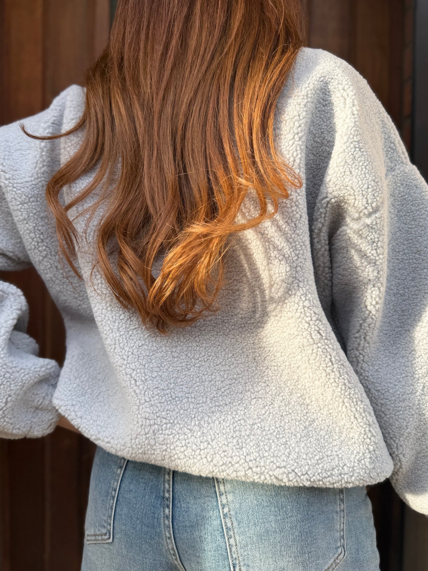 Veste Teddy Gris Perle