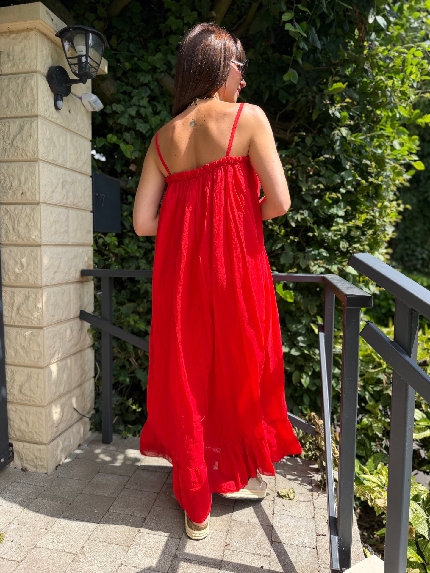 Robe Ample Bretelle Rouge