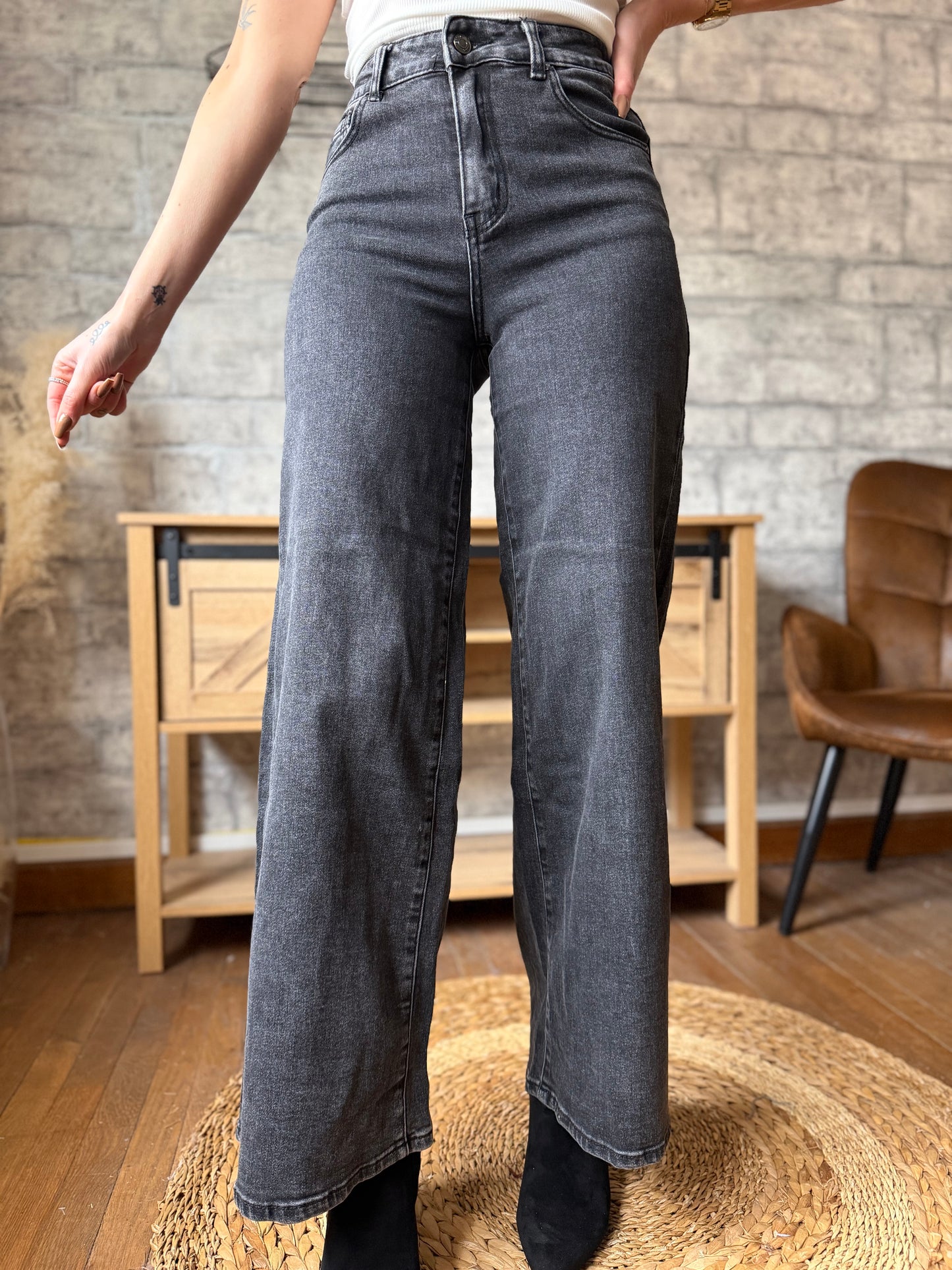 Jean's Wide Gris Foncé
