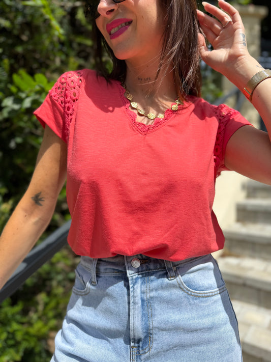 T Shirt Jamy Corail