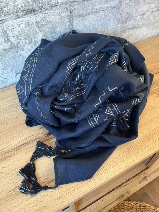 Chèche Bleu Argenté