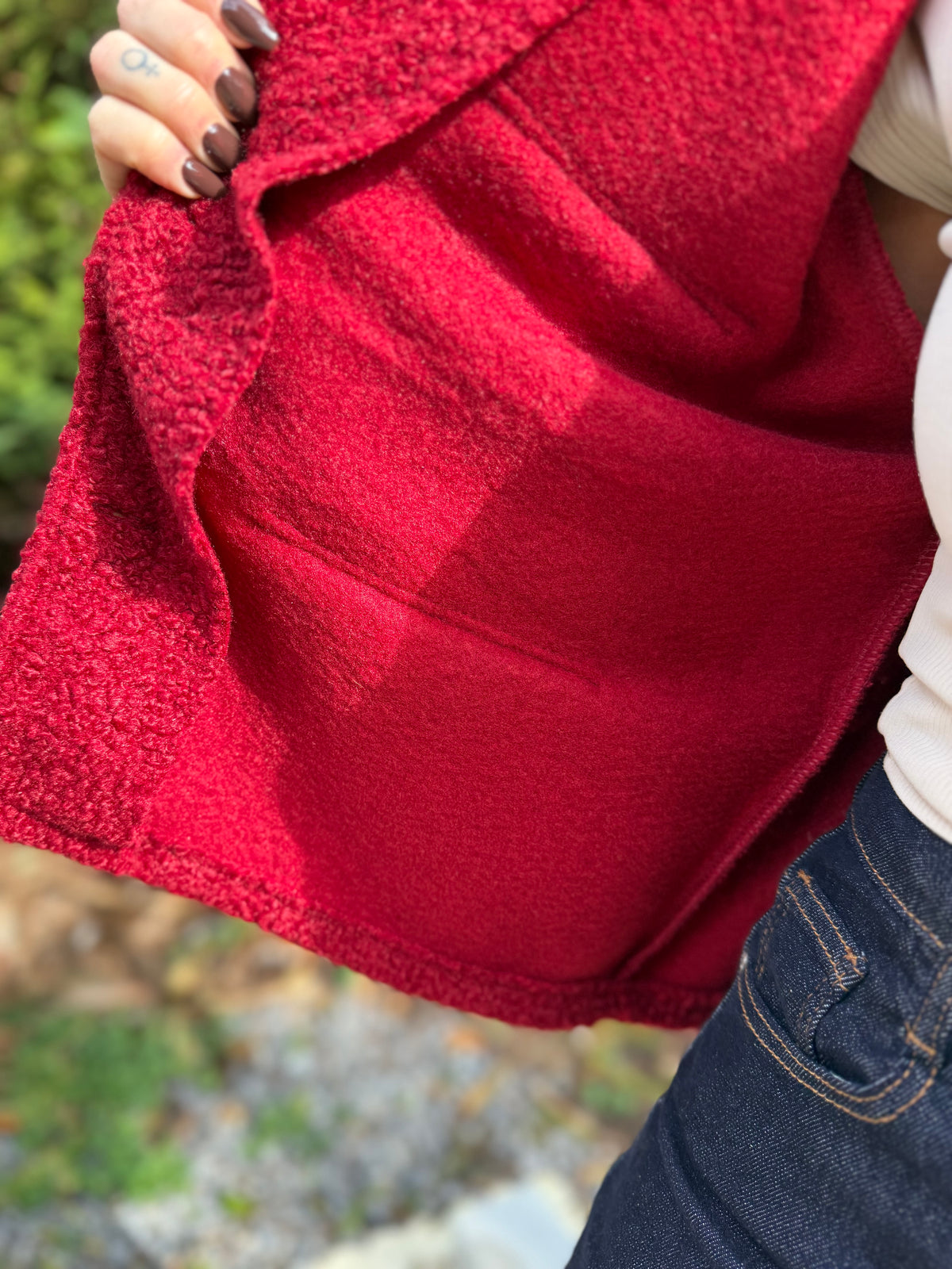 Veste Bouclette Rouge