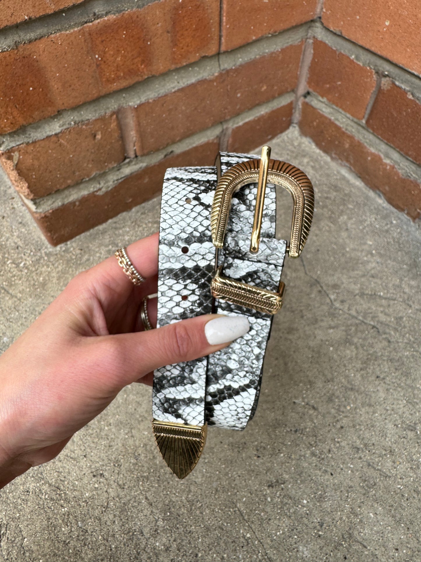 Ceinture Python Gris