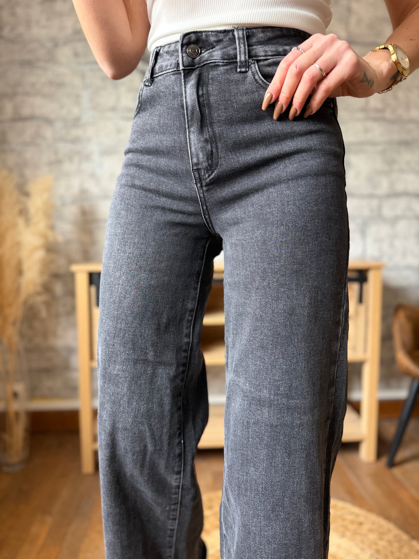 Jean's Wide Gris Foncé