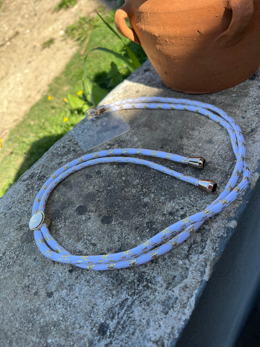 Cordon Téléphone Blanc Doré
