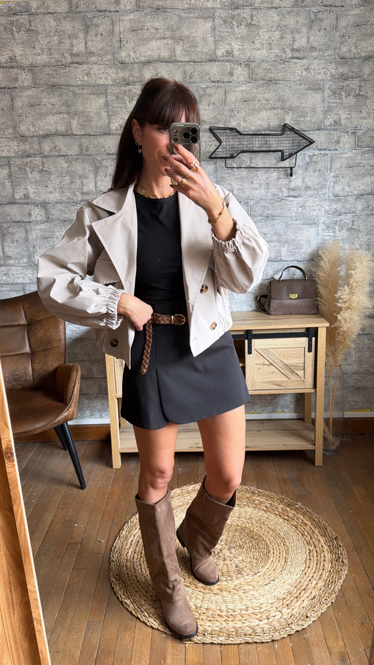 Jupe-Short Unie Noir