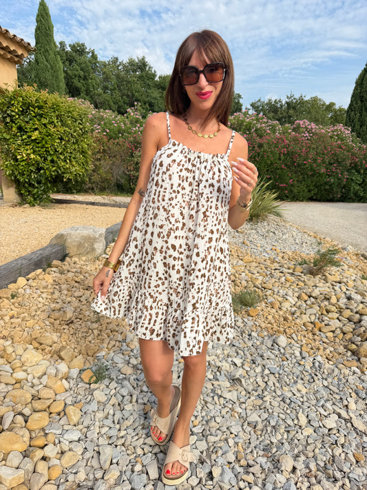 Robe Ample Bretelle Court Imprimé
