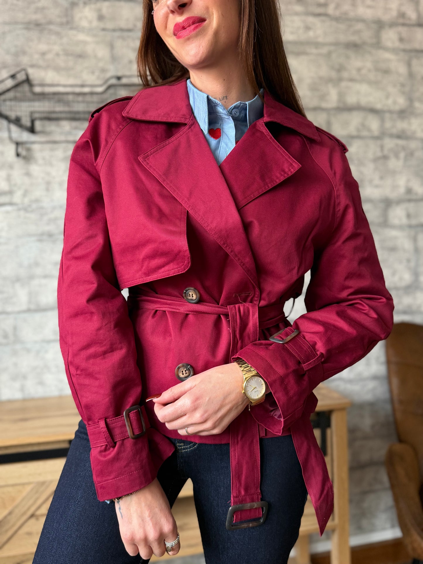 Trench Court Burgundy