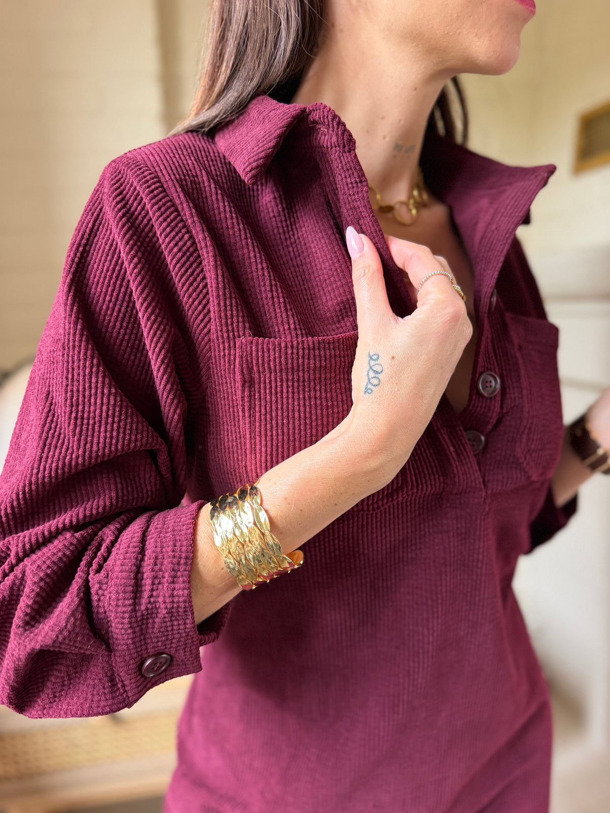 Robe Velours Bordeaux