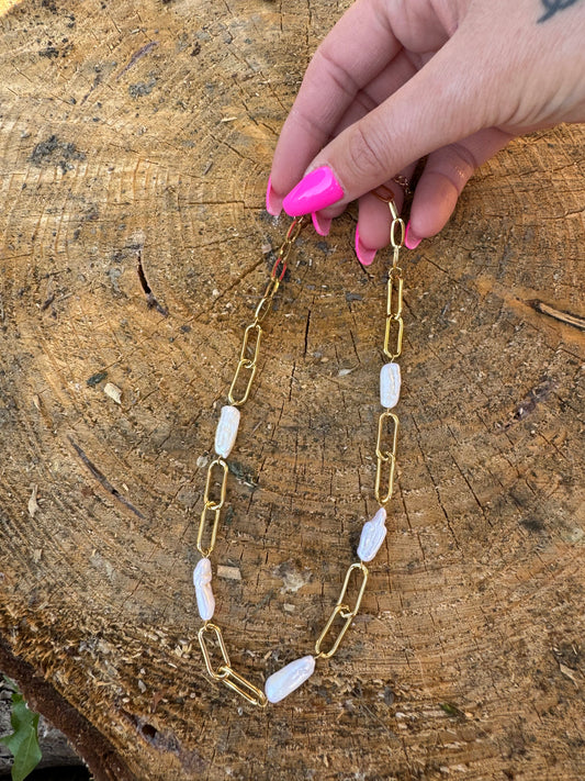 Collier Doré Nacre