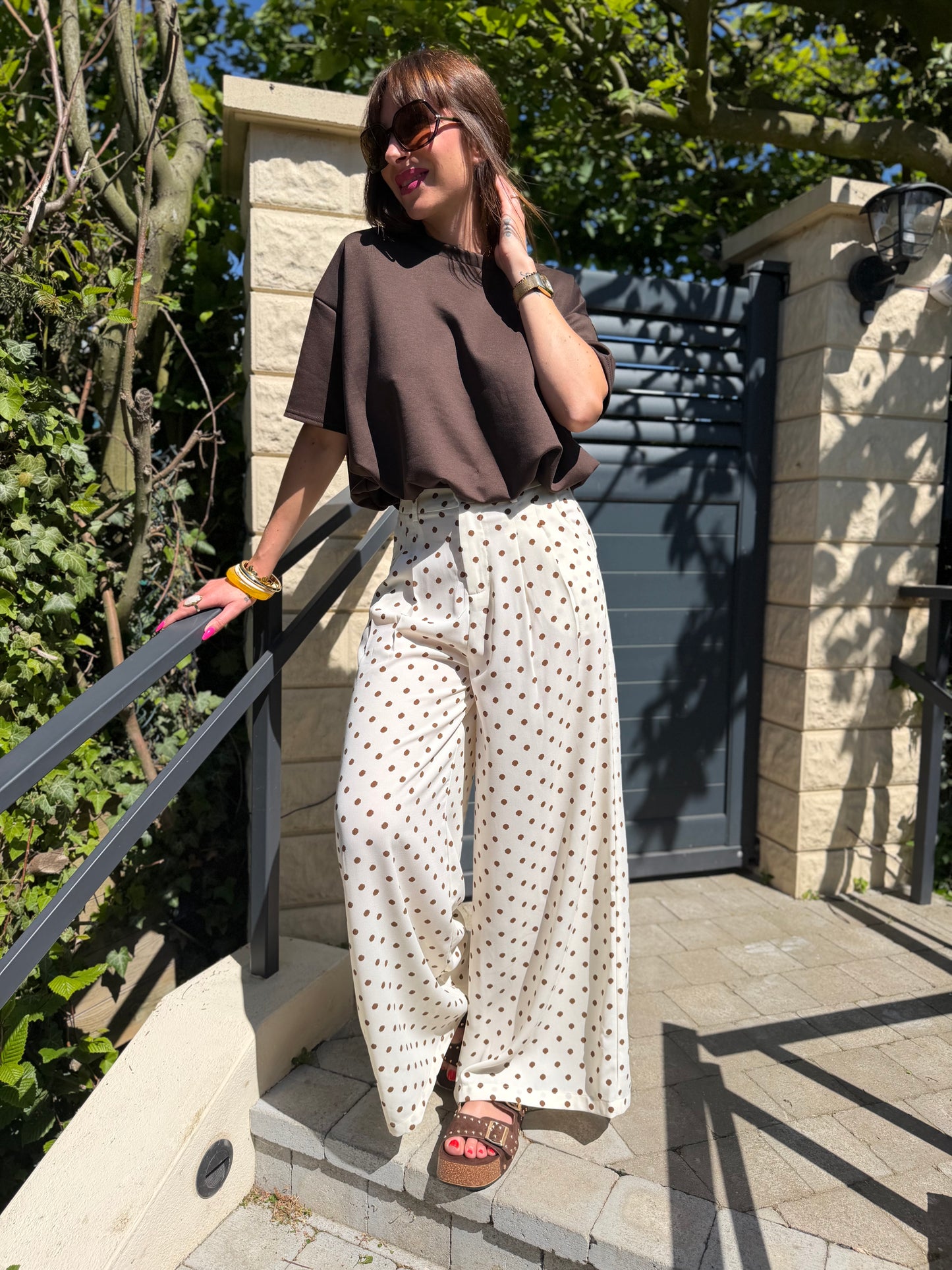Pantalon Pois Écru