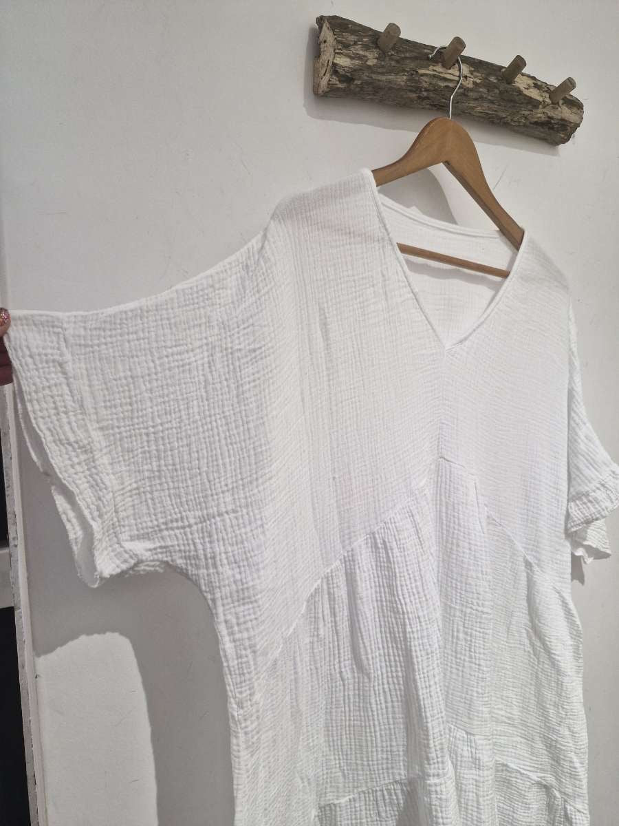 Robe Ample Coton Blanc