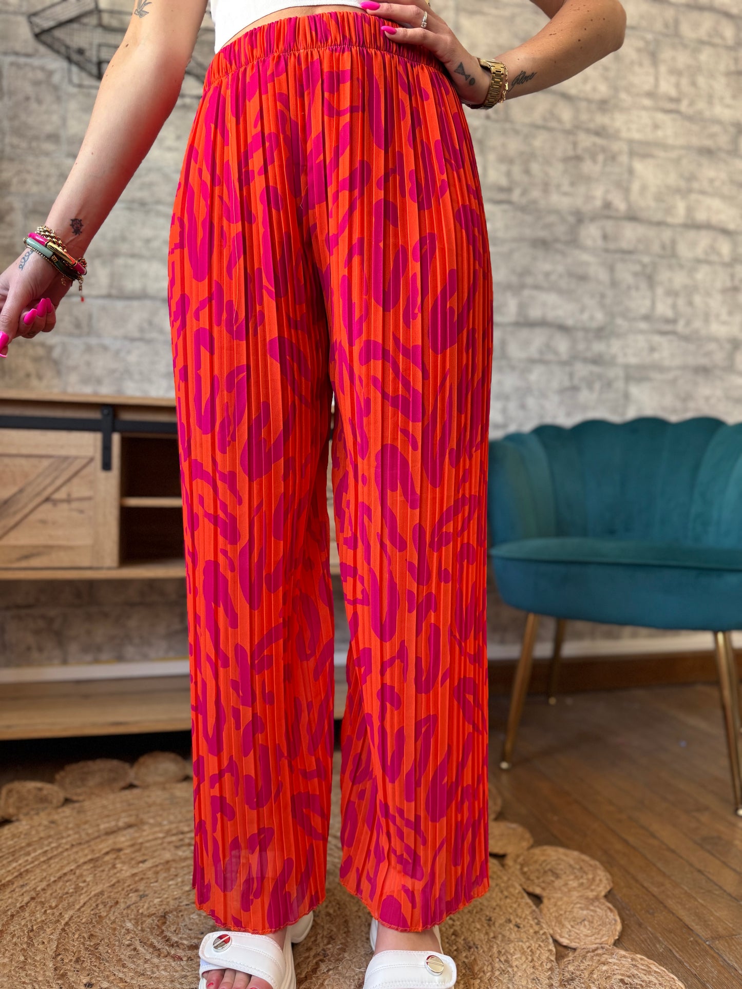 Pantalon Fushia et Orange