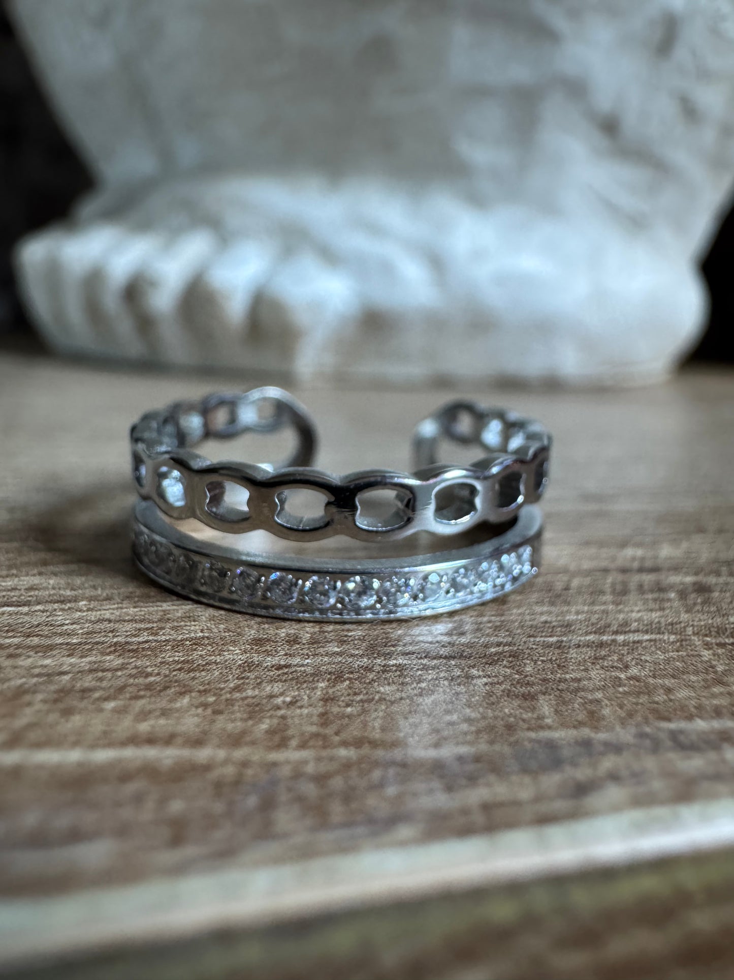 Bague Double strass