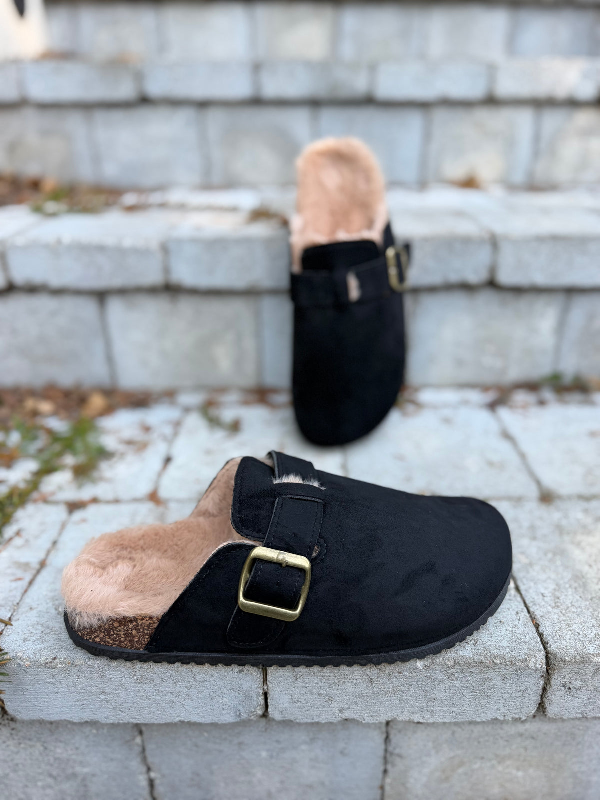 Mule Fourrée Noir