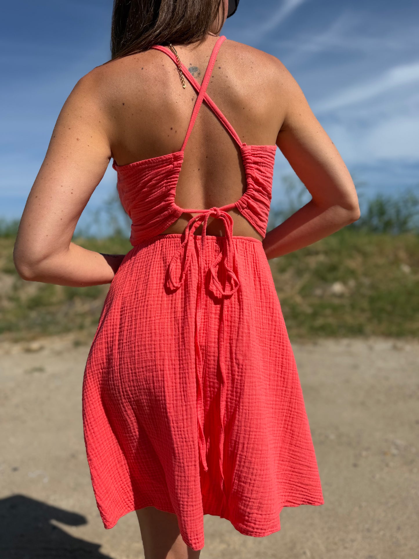 Robe Dos Croisé Corail