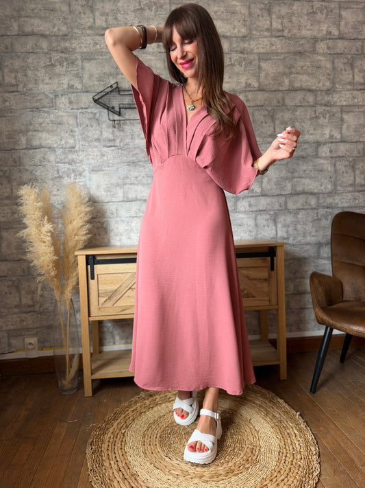 Robe Longue Coline Vieux Rose