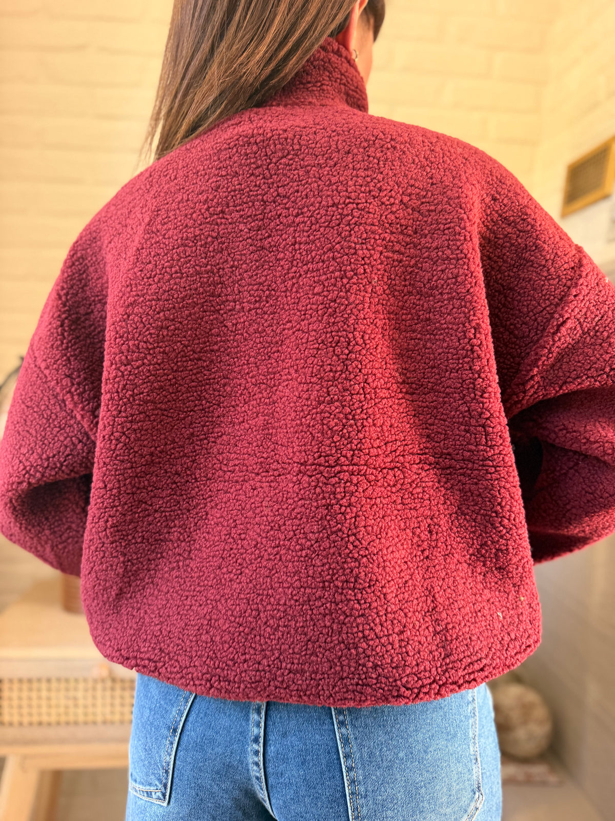 Veste Teddy Bordeaux