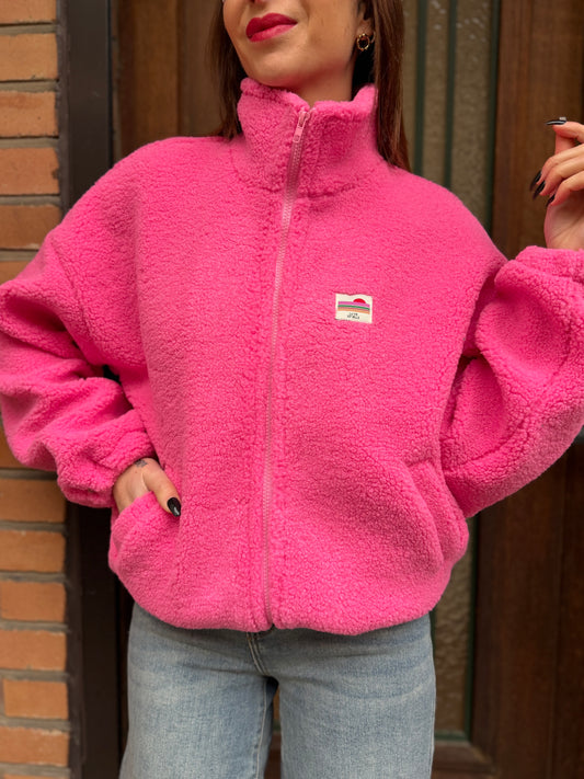 Veste Teddy Fushia