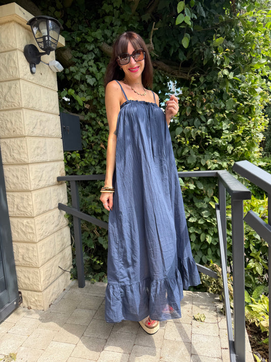 Robe Ample Bretelle Bleu Marine