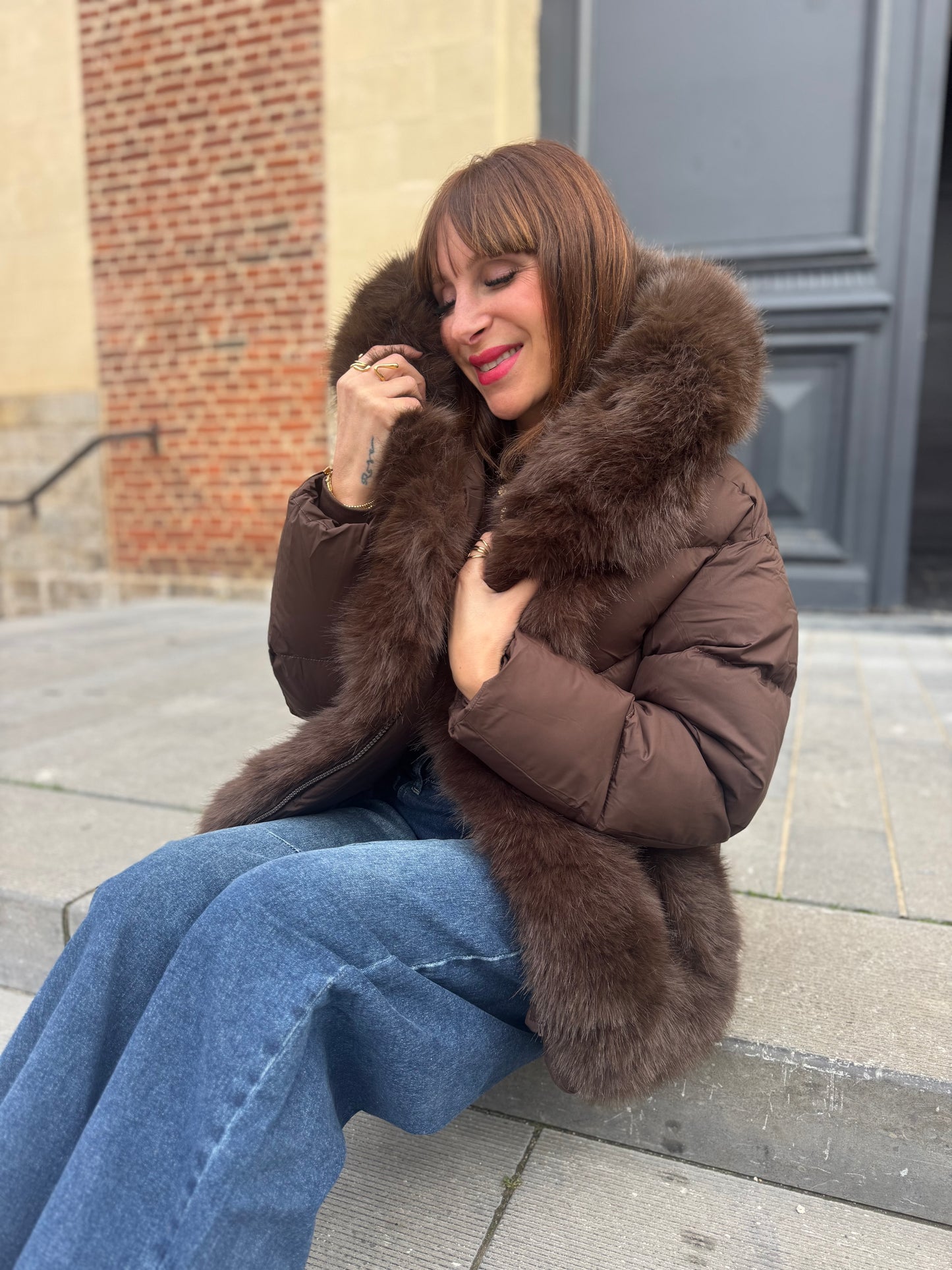 Doudoune Paloma Chocolat  (fourrure amovible)