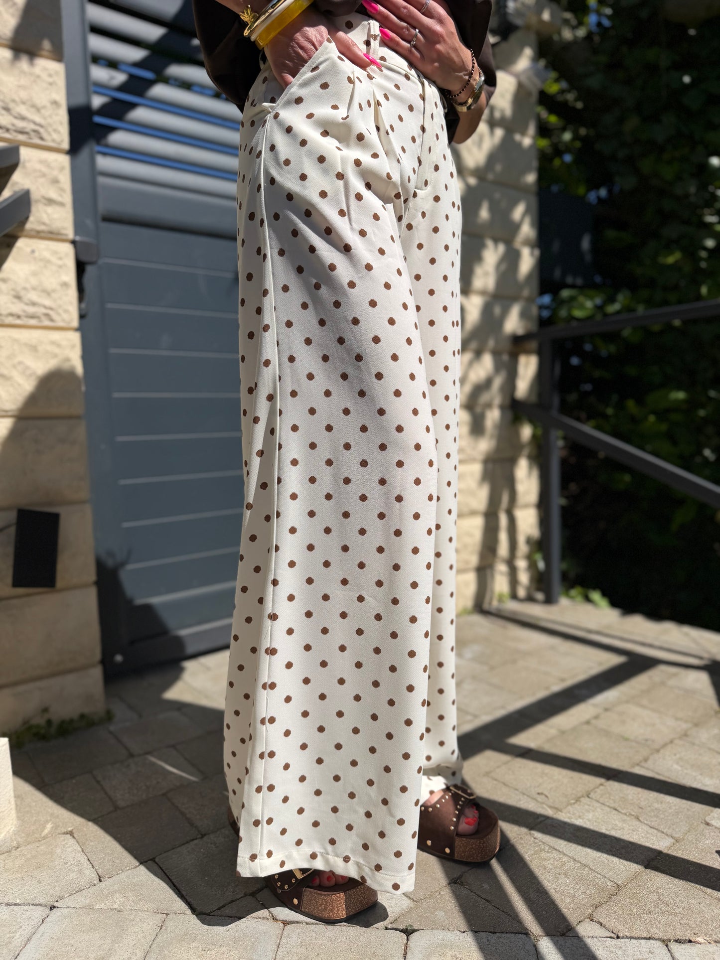 Pantalon Pois Écru