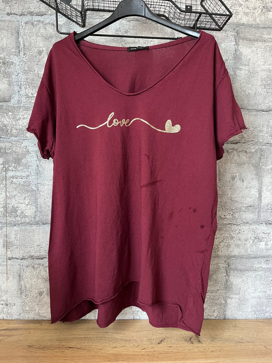 Tee-Shirt Love Bordeaux Pulpeuse