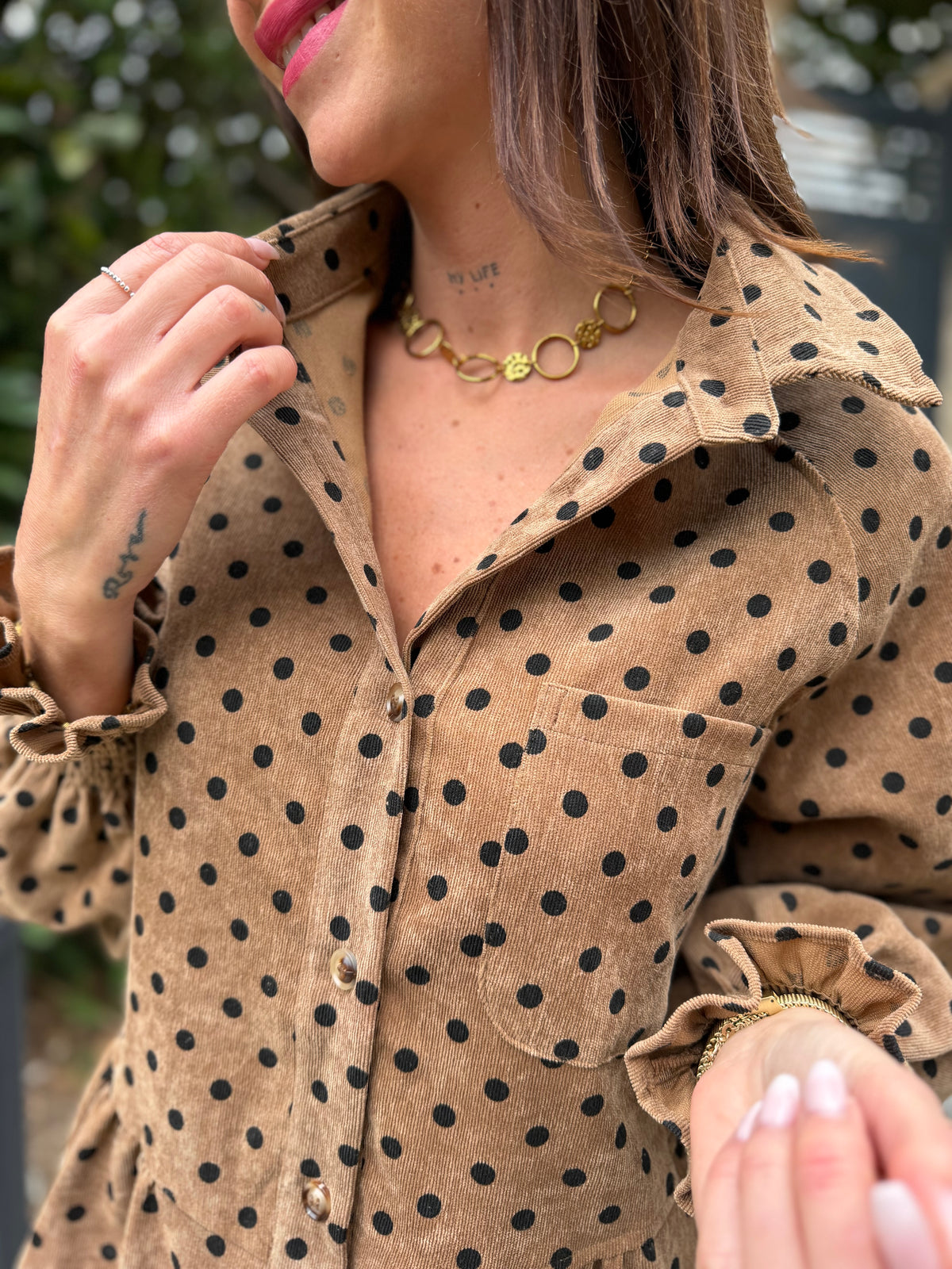 Robe Velours Pois