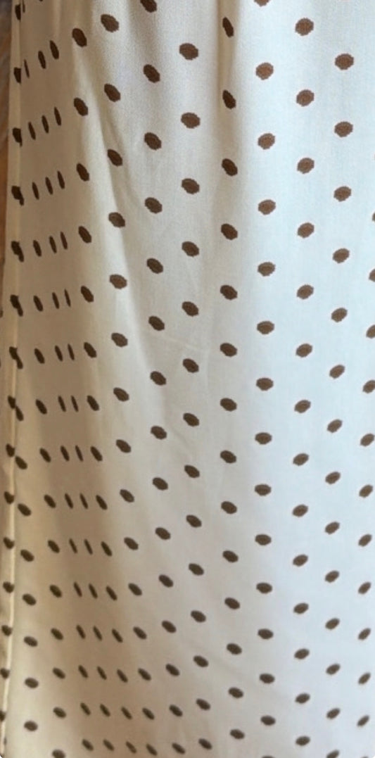 Robe Fente Pois Écru