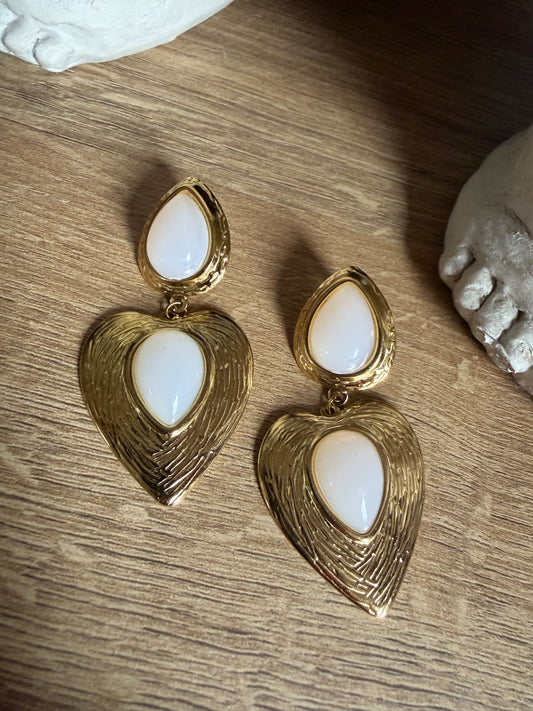 Boucle d’oreille Cœur nacre