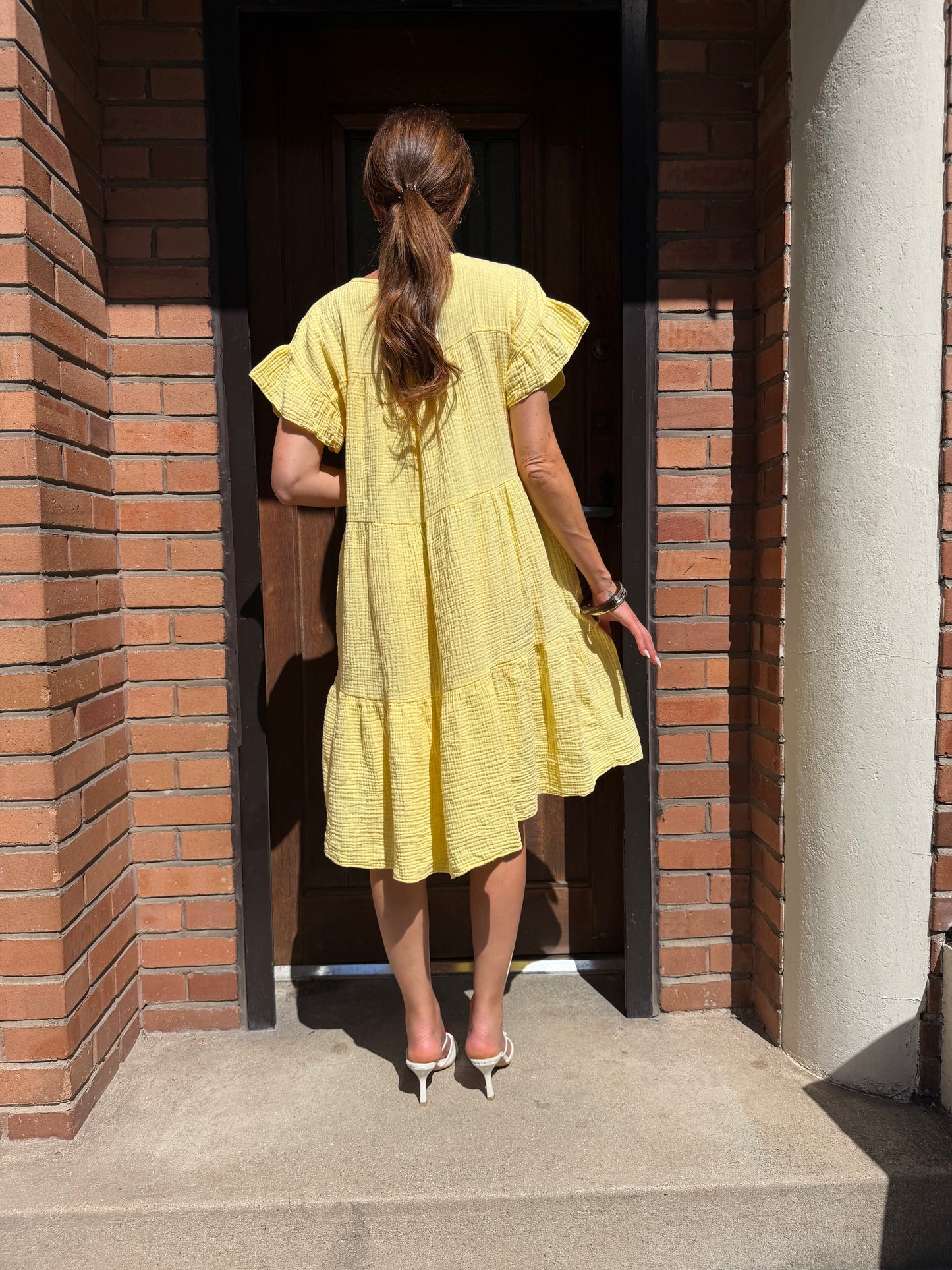 Robe Ample Coton Jaune New