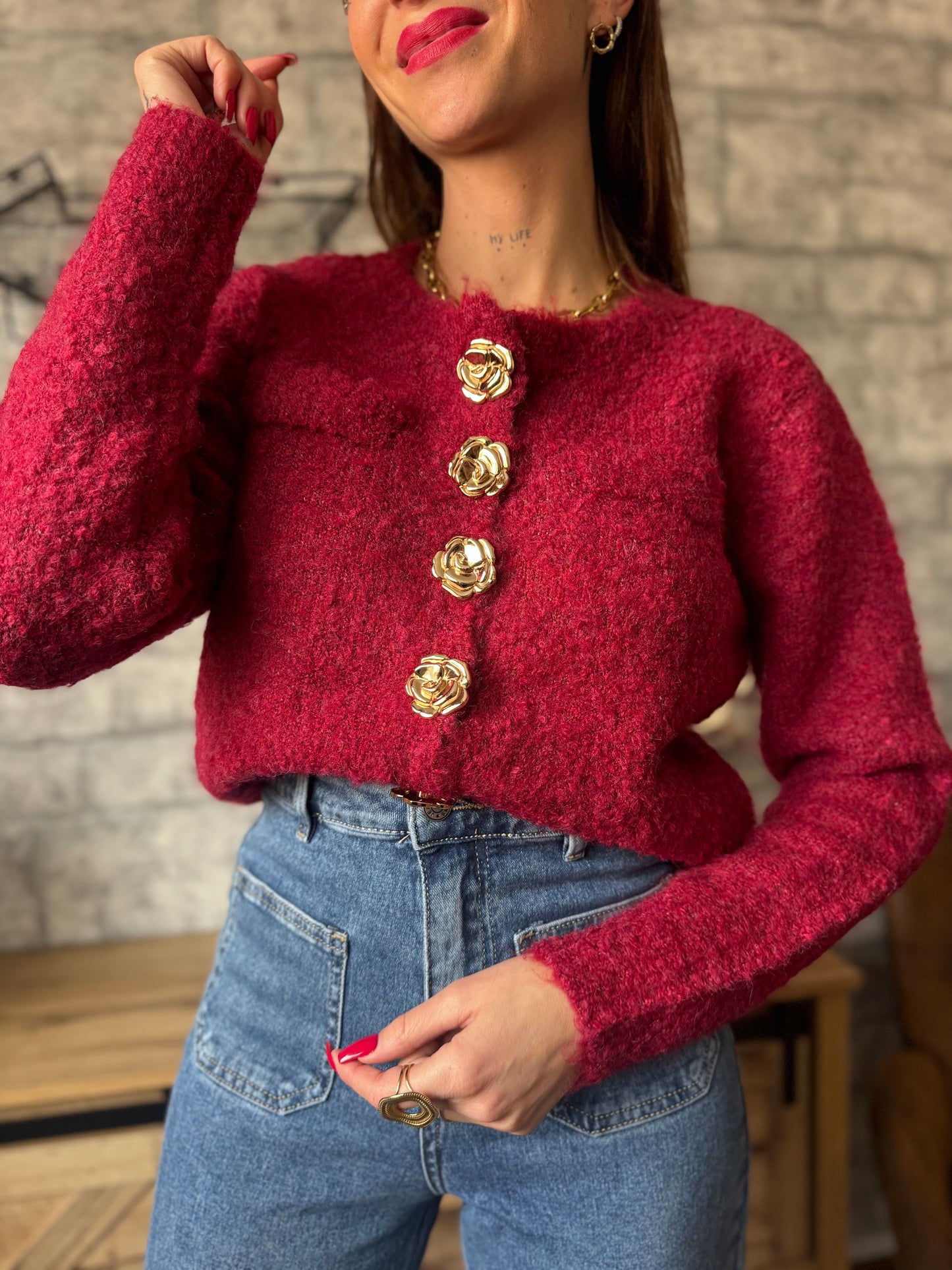 Gilet Bouton d’or Bordeaux