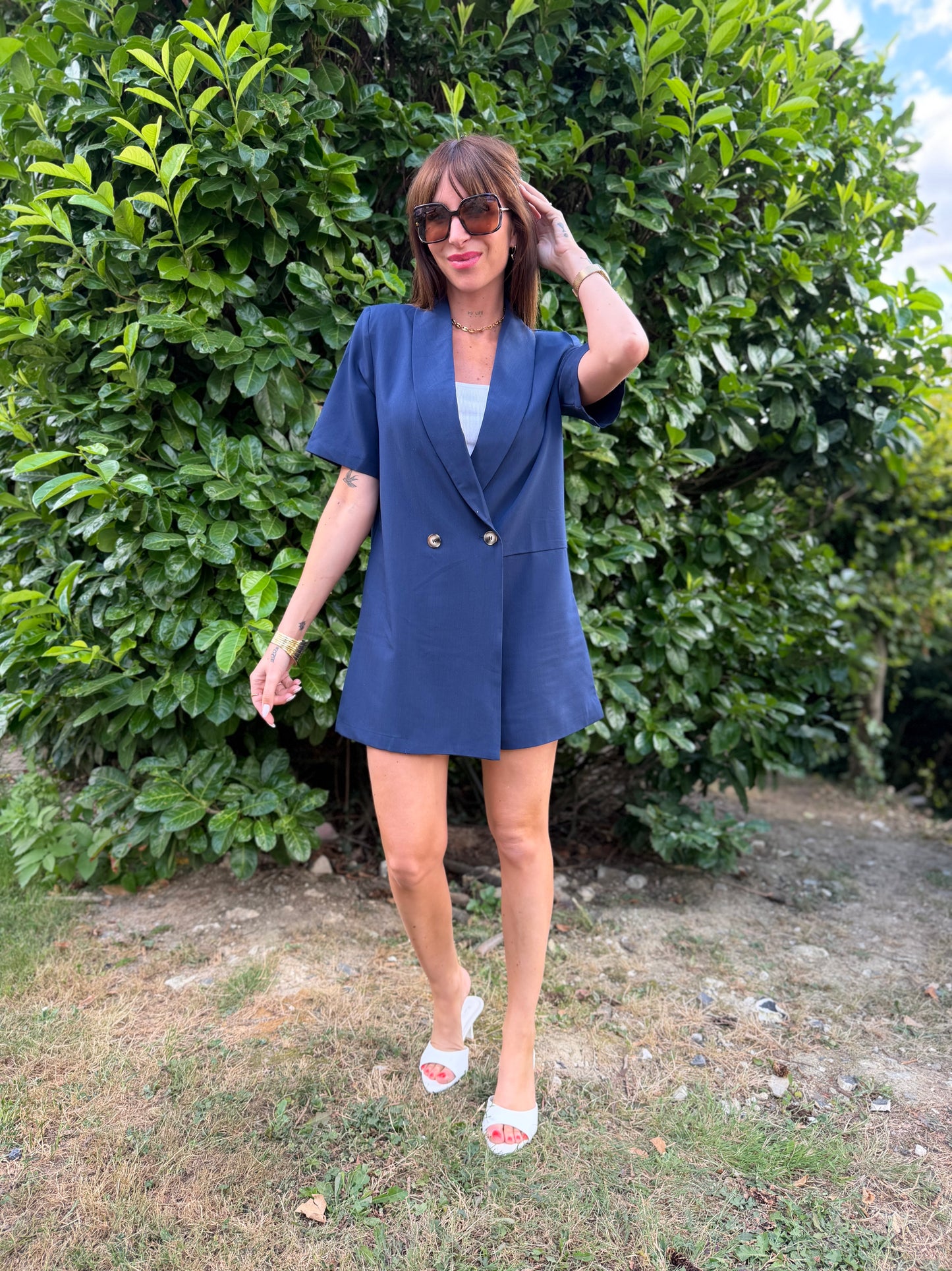 Robe Short Blazer Bleu Marine
