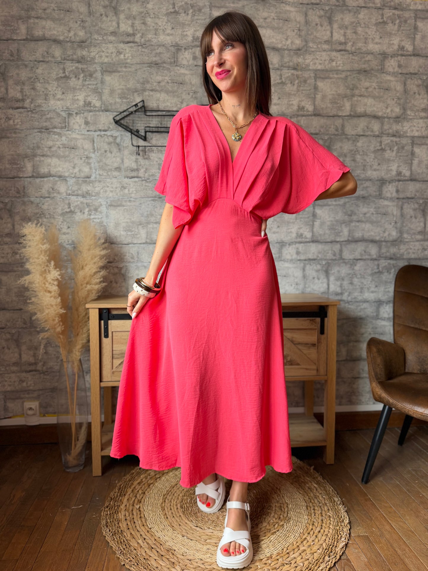 Robe Longue Coline Rose