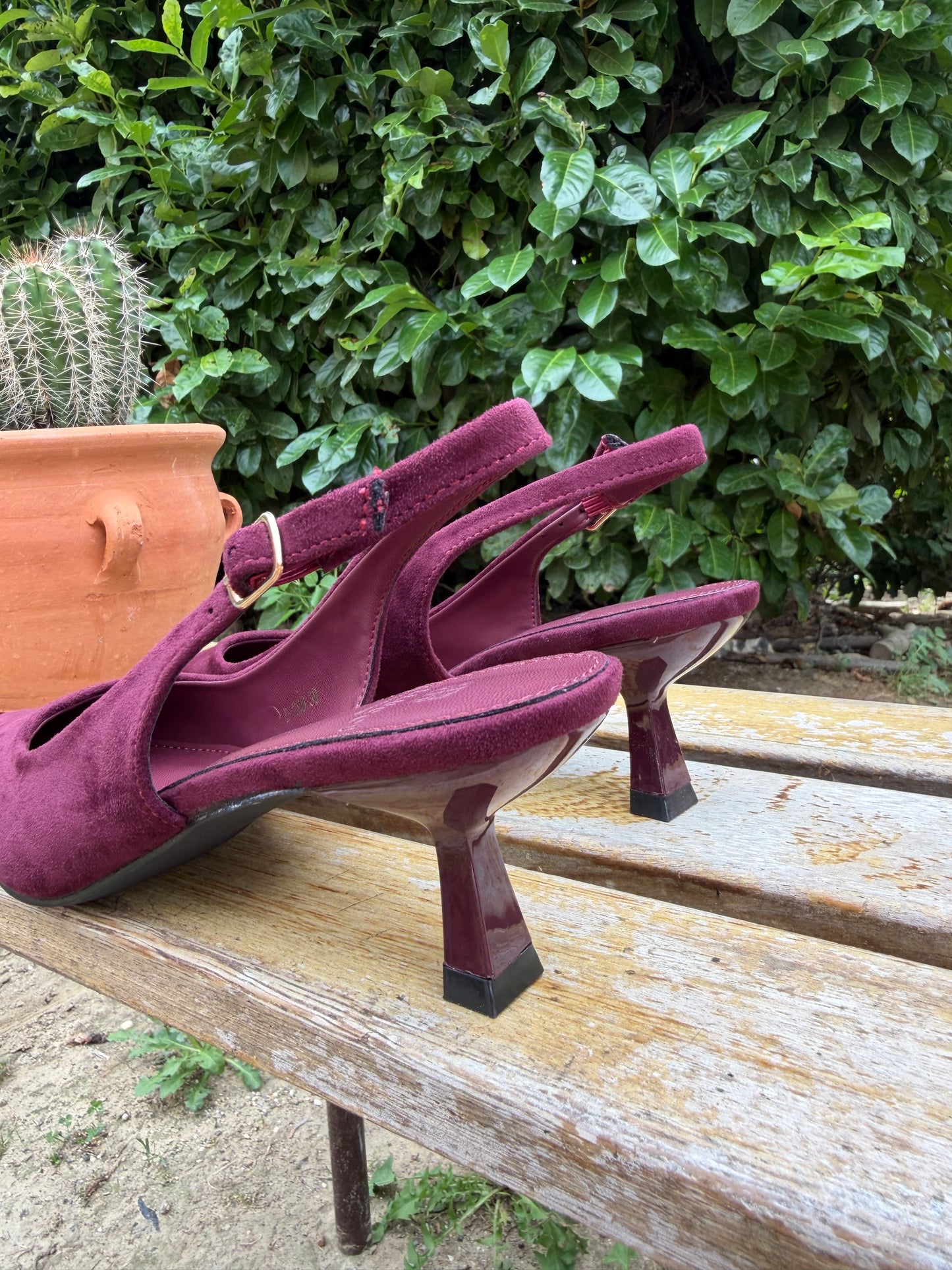 Escarpin Slingback Bordeaux
