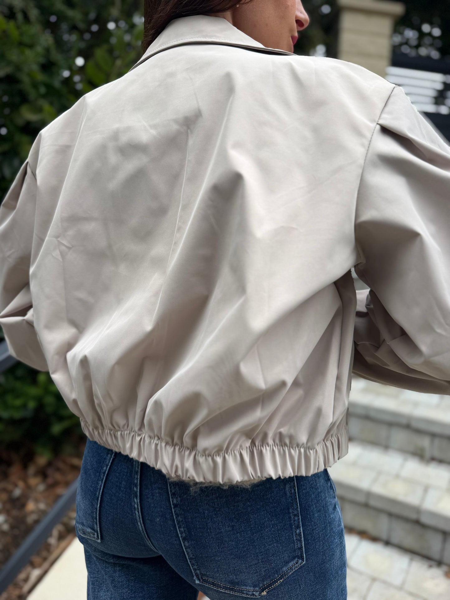 Veste Trench Court Écru
