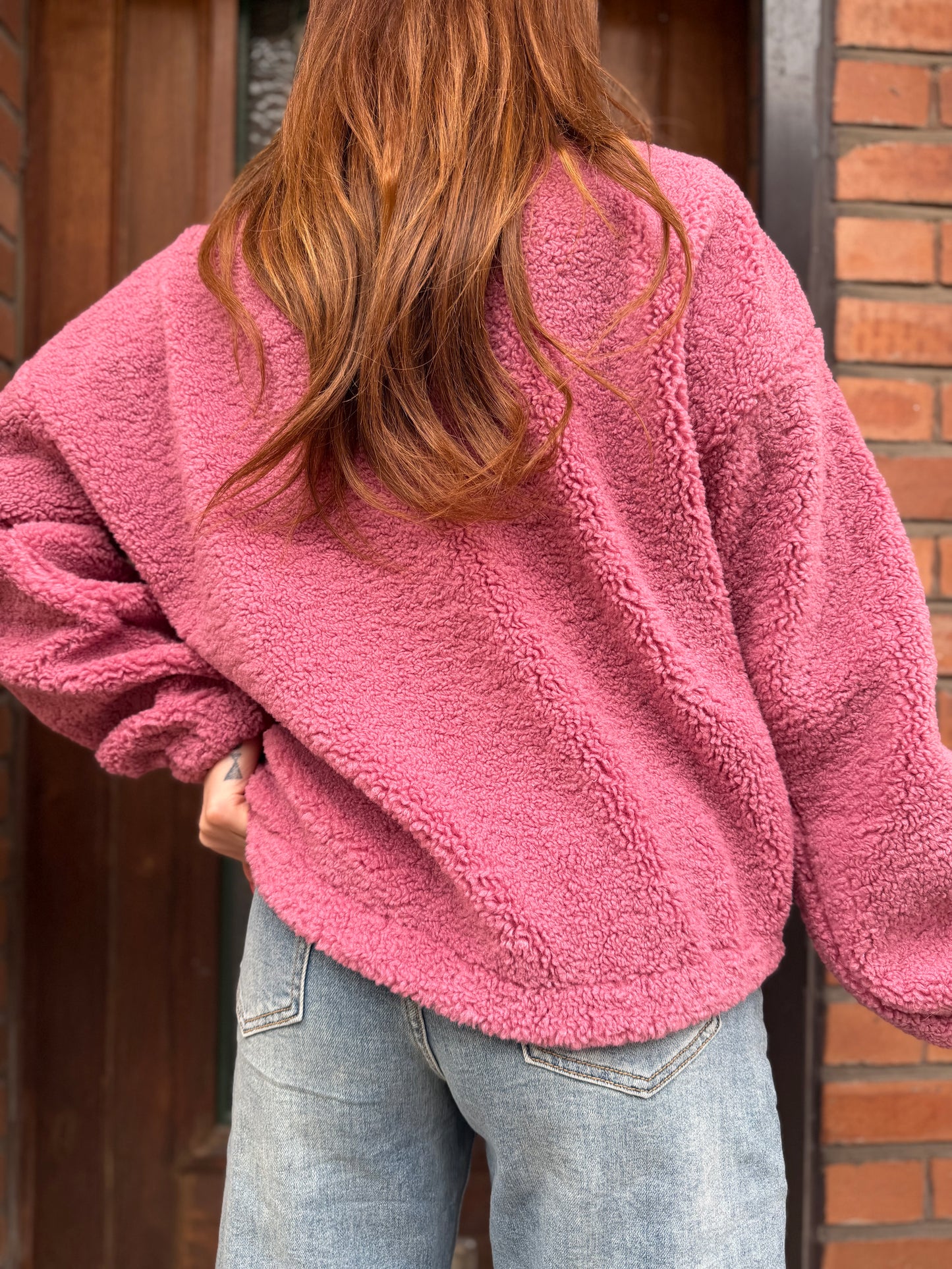 Veste Teddy Vieux Rose