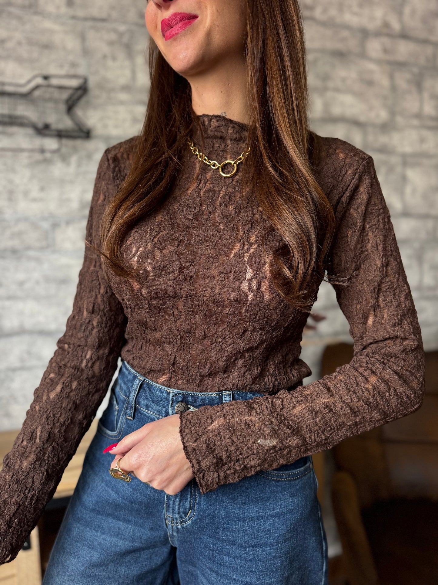 Top Dentelle Chocolat