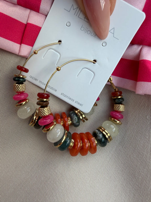 Boucle D’oreille Créole Multicolor