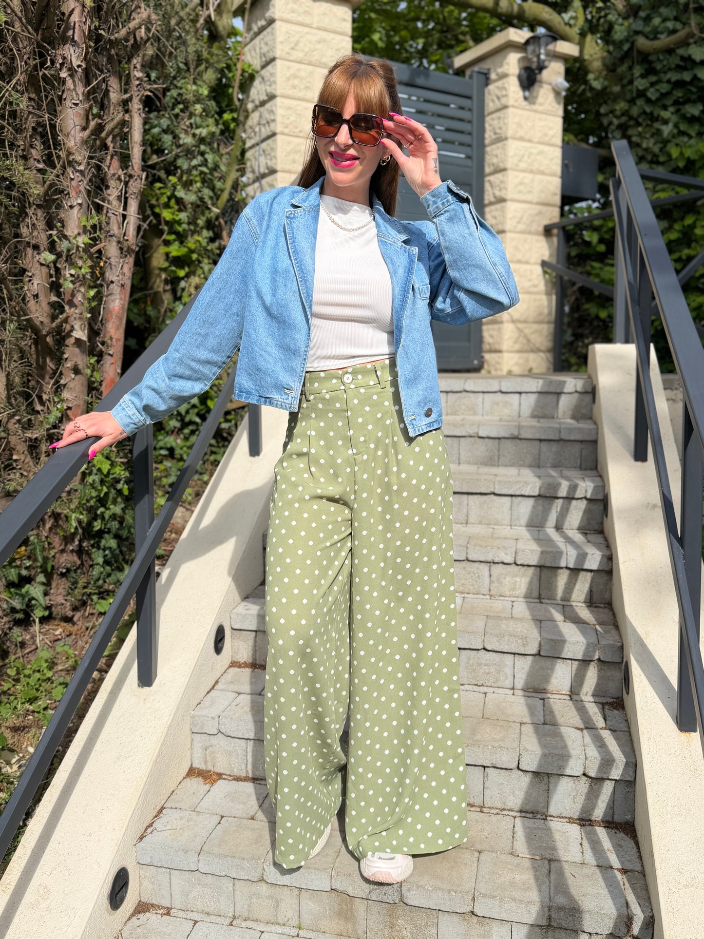 Pantalon Pois Vert (Taille S)