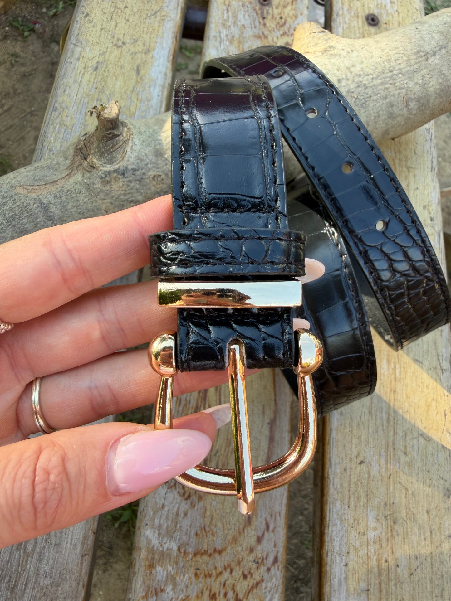 Ceinture Croco Noir