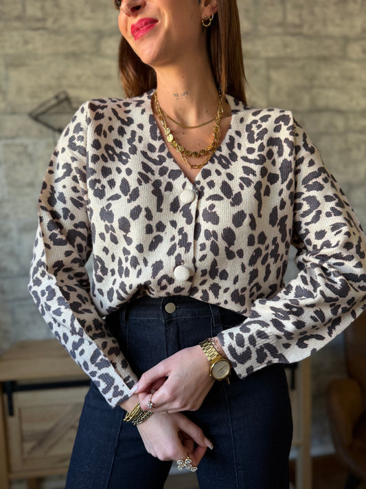 Pull Gilet Léopard