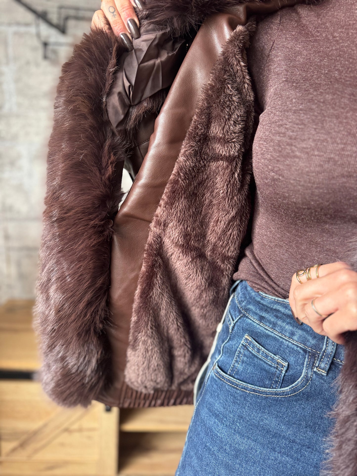 Veste Artika Chocolat (fourrure amovible)