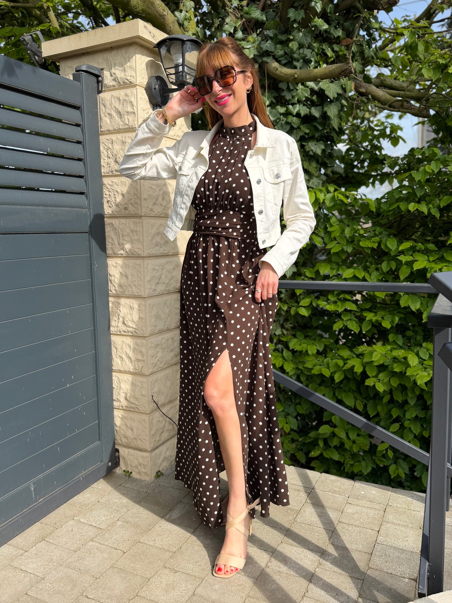 Robe Fente Pois Chocolat