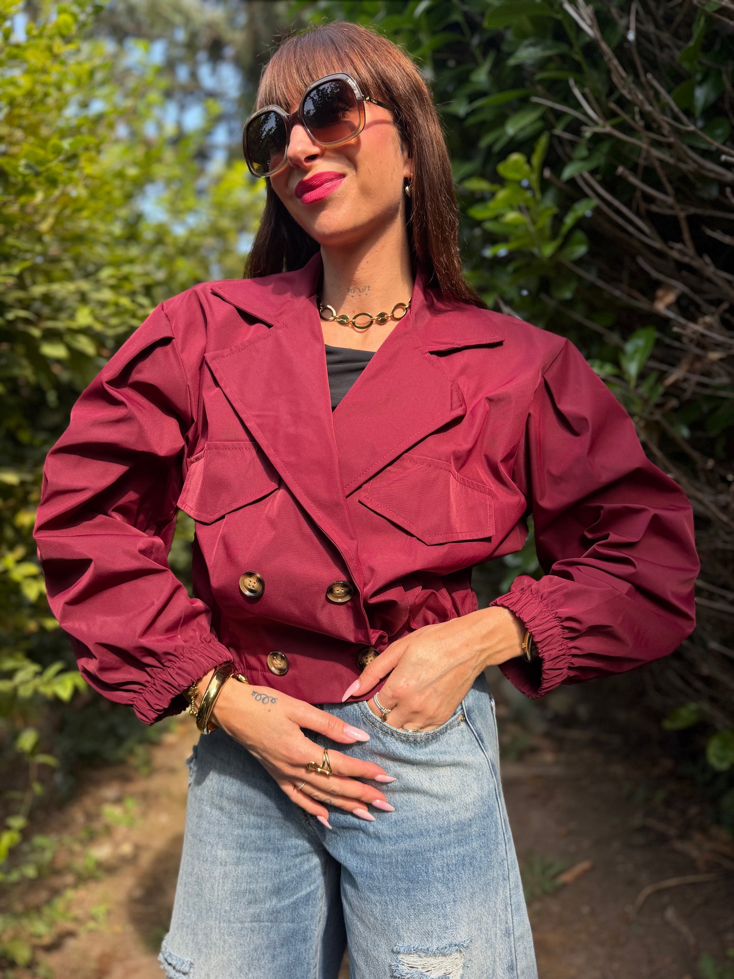 Veste Trench Court Bordeaux