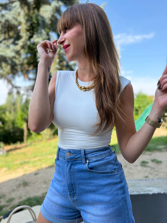 Top Dos Nu Blanc