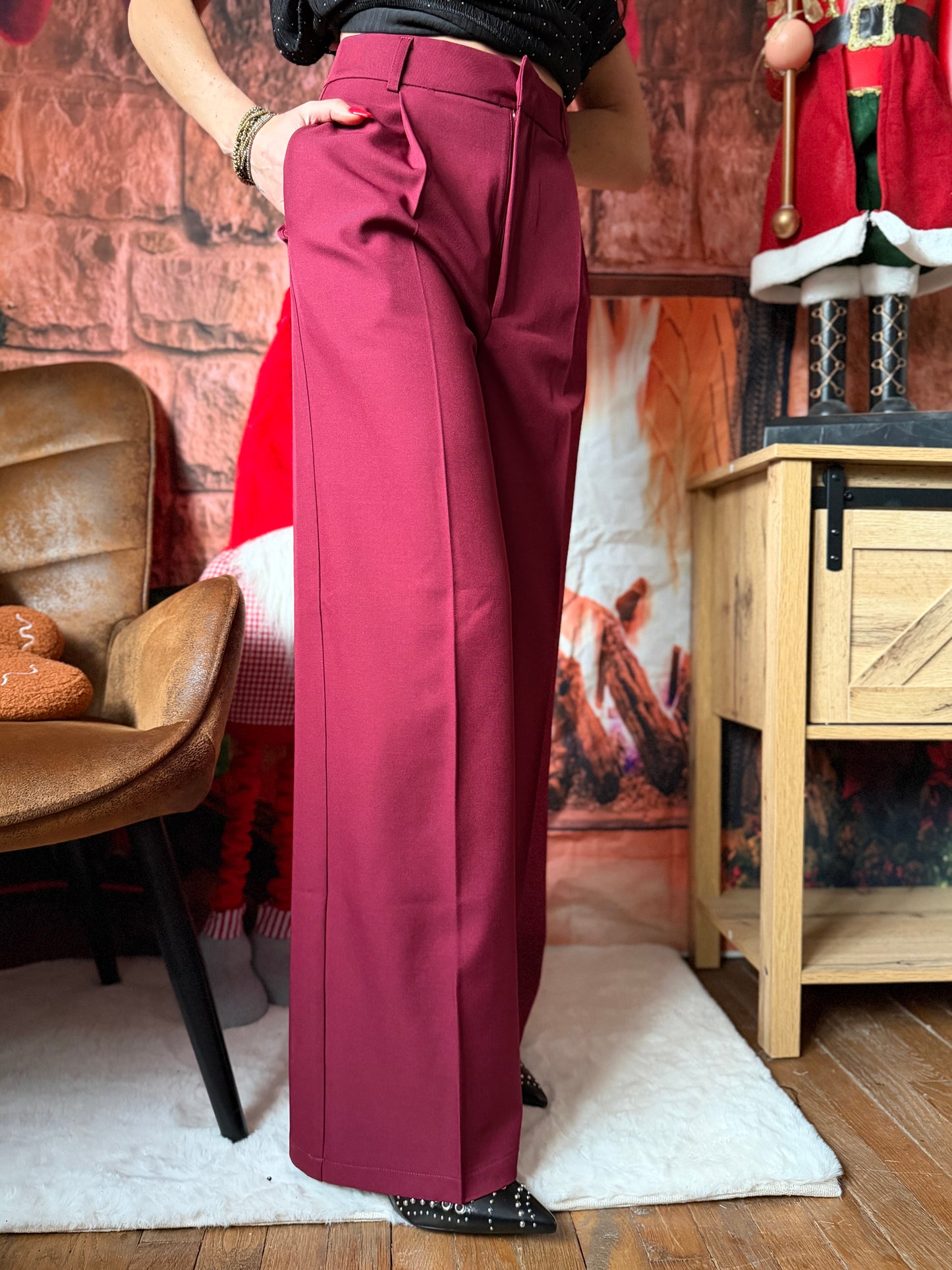 Pantalon Smoking Bordeaux