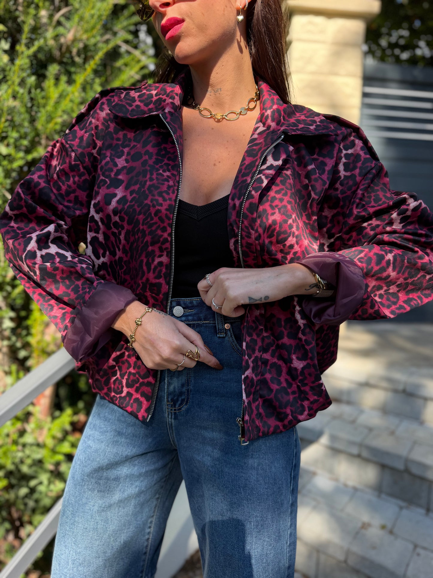 Veste Léopard Fushia